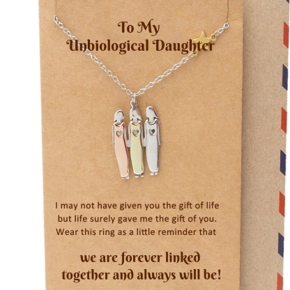 For Unbiological Daughter - We Are Forever Linked Together Star Pendant Necklace