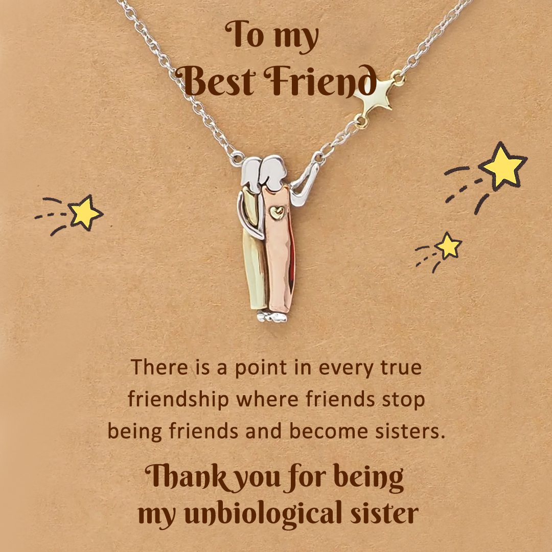 For Friend - There Is A Point In Every True Friendship Sister Star Pendant Necklace