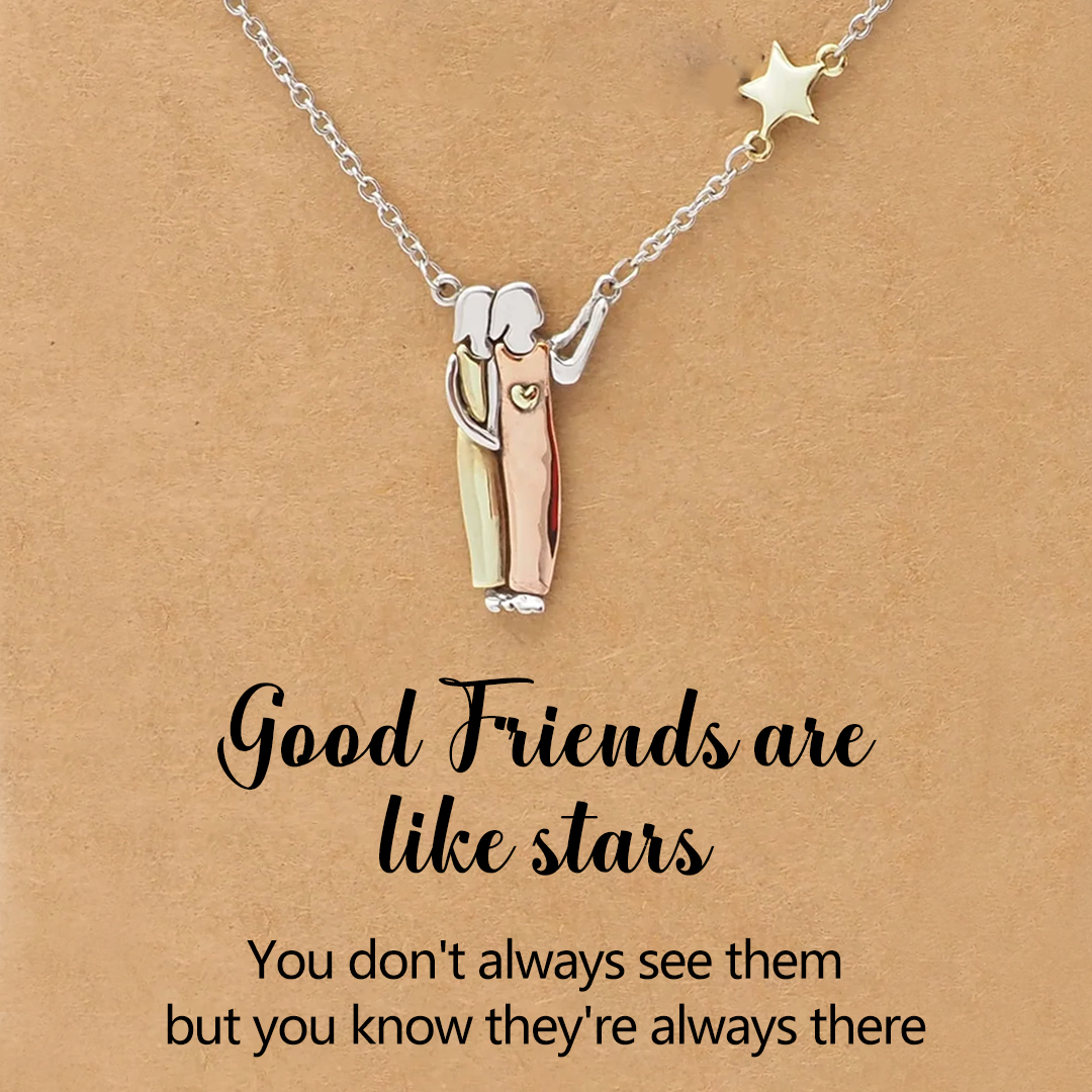 For Friend - Good Friends Are Like Stars Sister Card Necklace