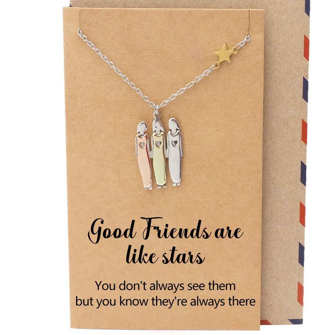 For Friend - Good Friends Are Like Stars Sister Card Necklace