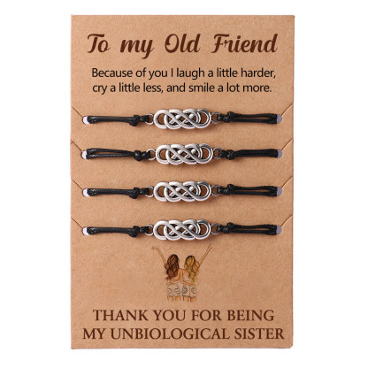 For Friend - Thank You For Being My Unbiological Sister Celtic Braided Bracelet
