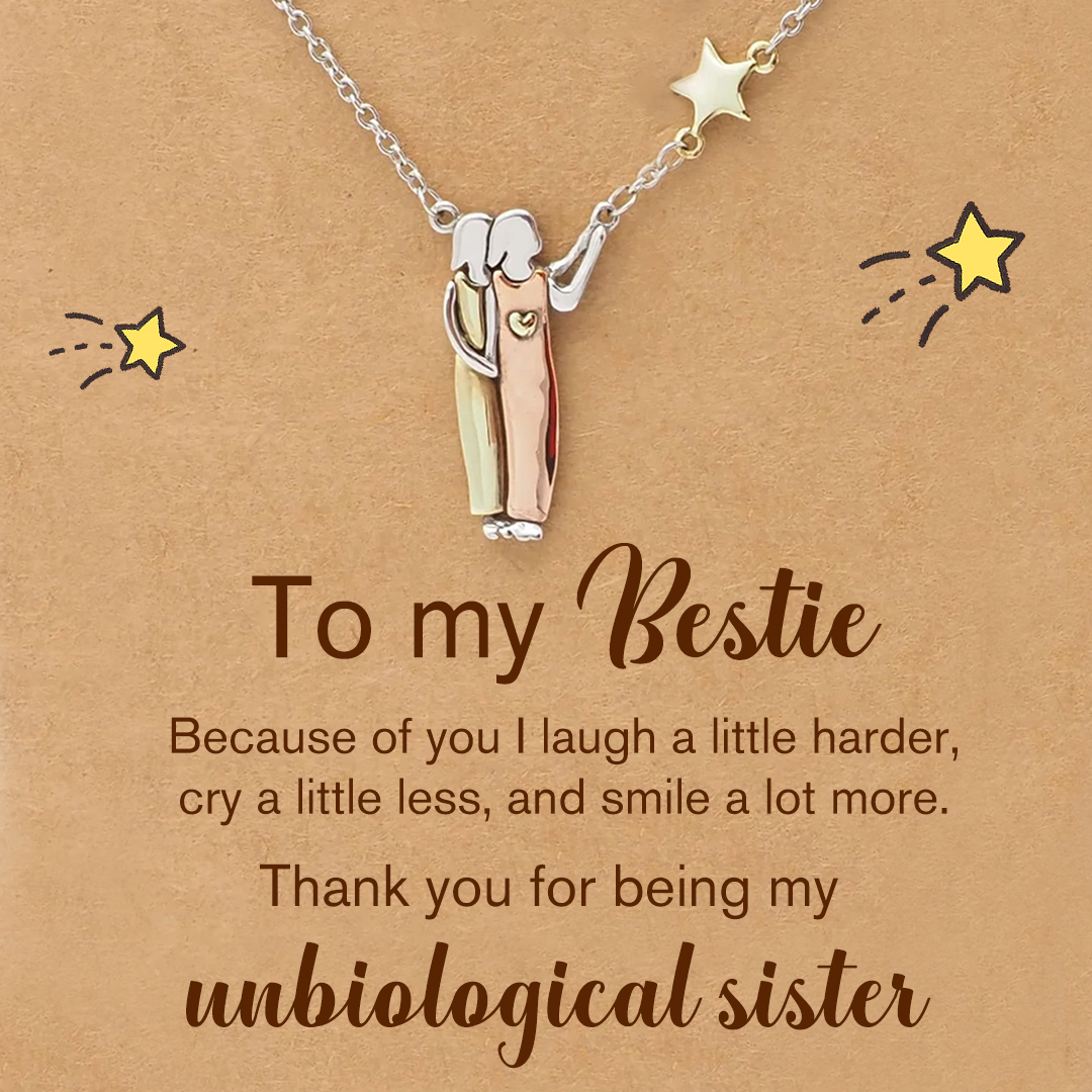 For Bestie - Thank You For Being My Unbiological Sister Sister Star Pendant Necklace