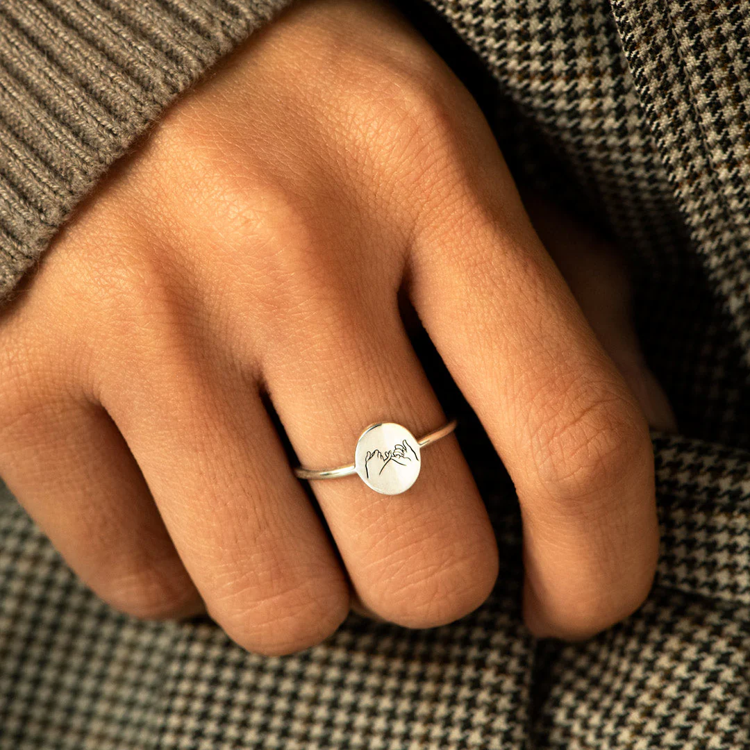 For Friend - I Hope We're Friends Until We Die Holding Hands Ring