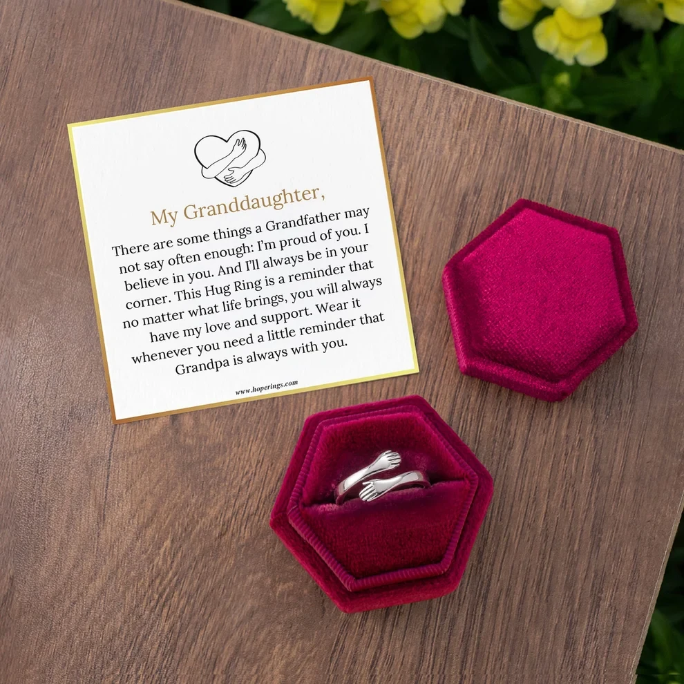 For Granddaughter Adjustable Hug Ring