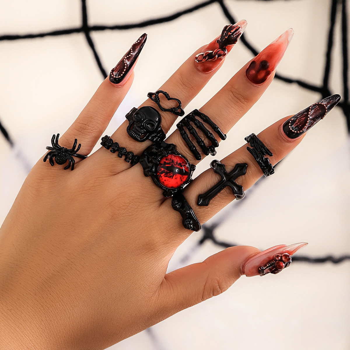 Spider Cross Ring Set