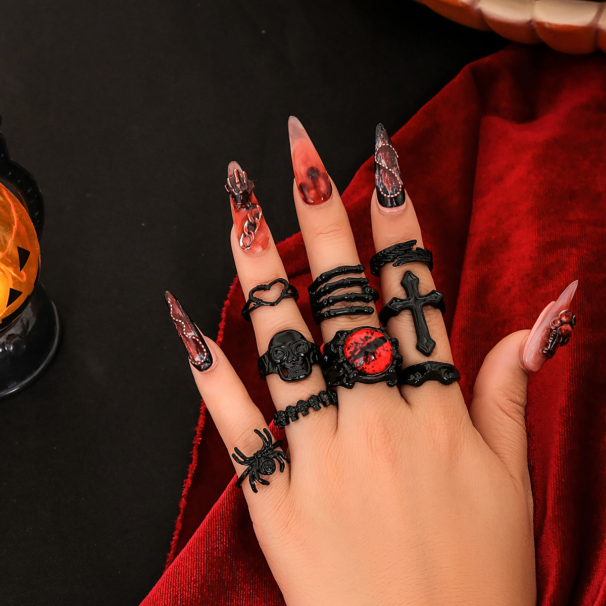 Spider Cross Ring Set