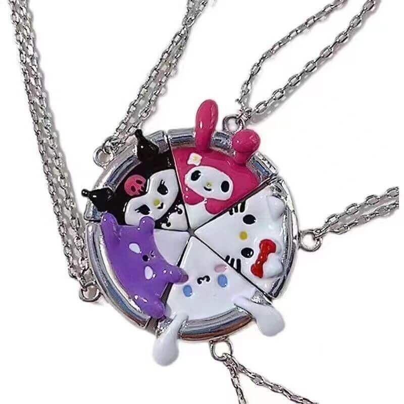 5 Best Friends Saniro BFF Pizza Necklace Set for 5 Besties