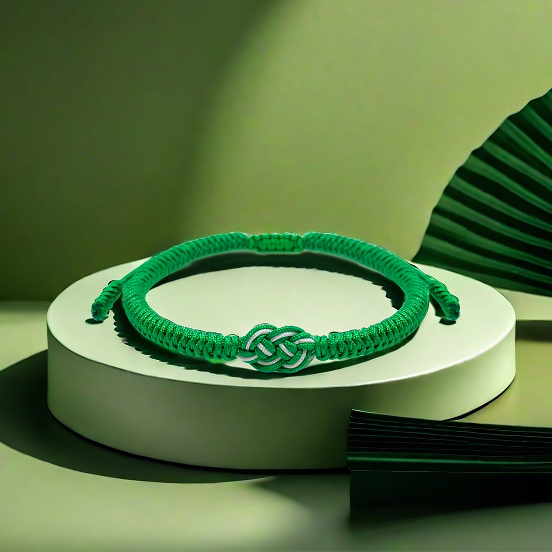 Irish By Blood American By Birth Patriot By Choice Celtic Knot Green Braided Bracelet