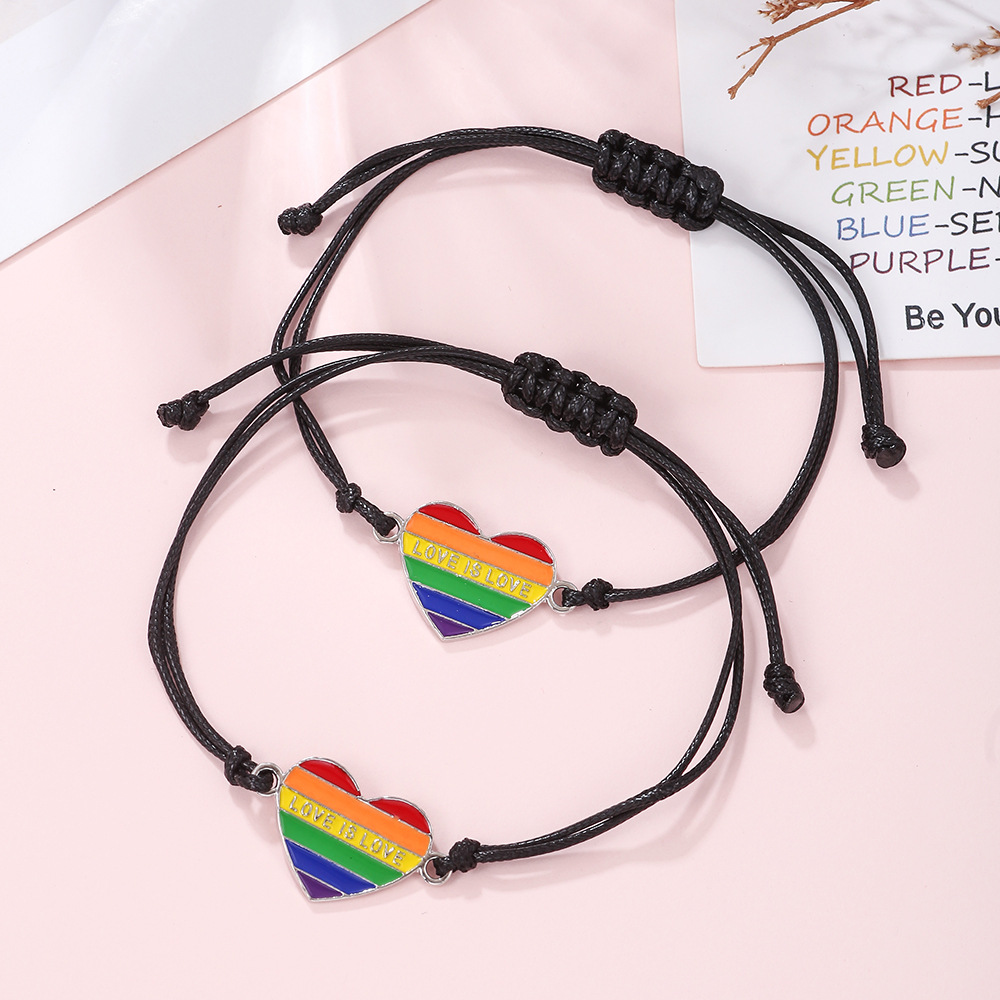 Love is Love Heart Rainbow Card Bracelet