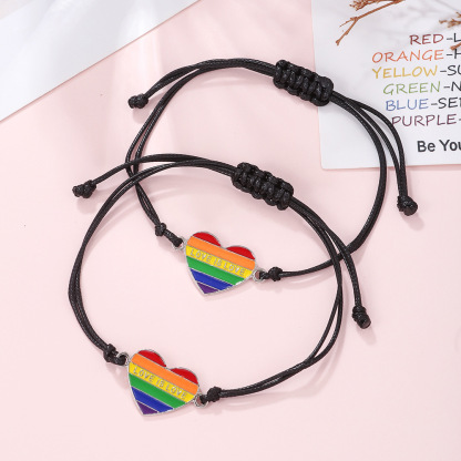 Love is Love Heart Rainbow Card Bracelet