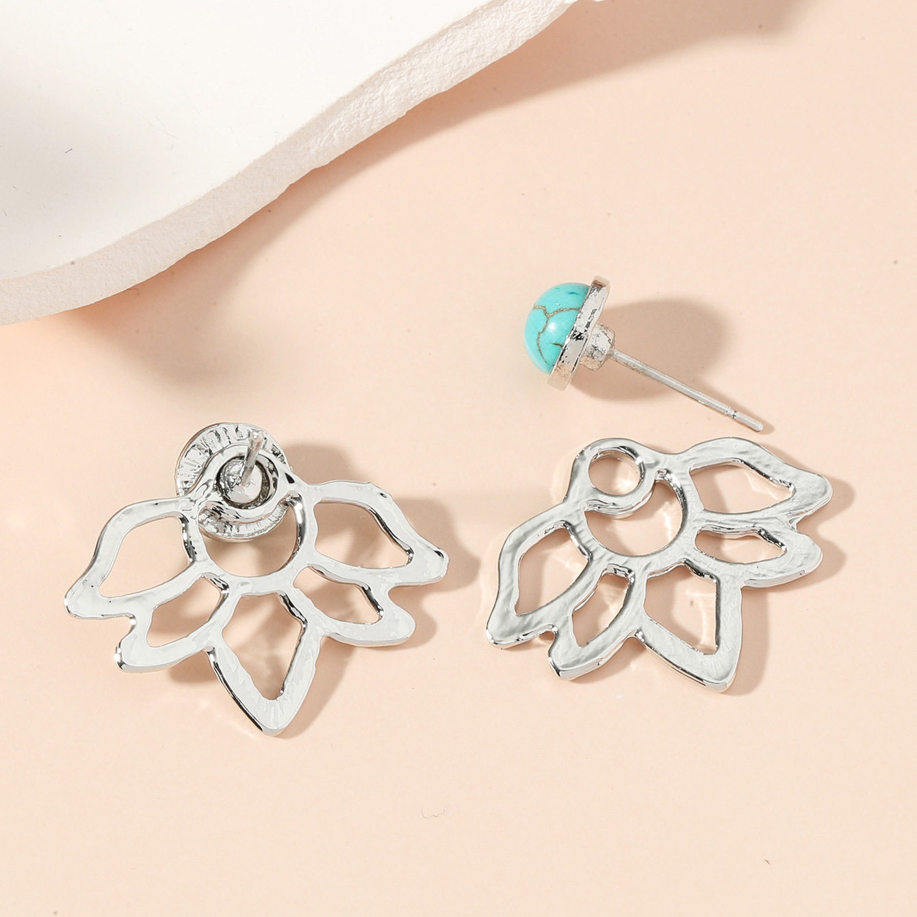 Turquoise Lotus Earrings