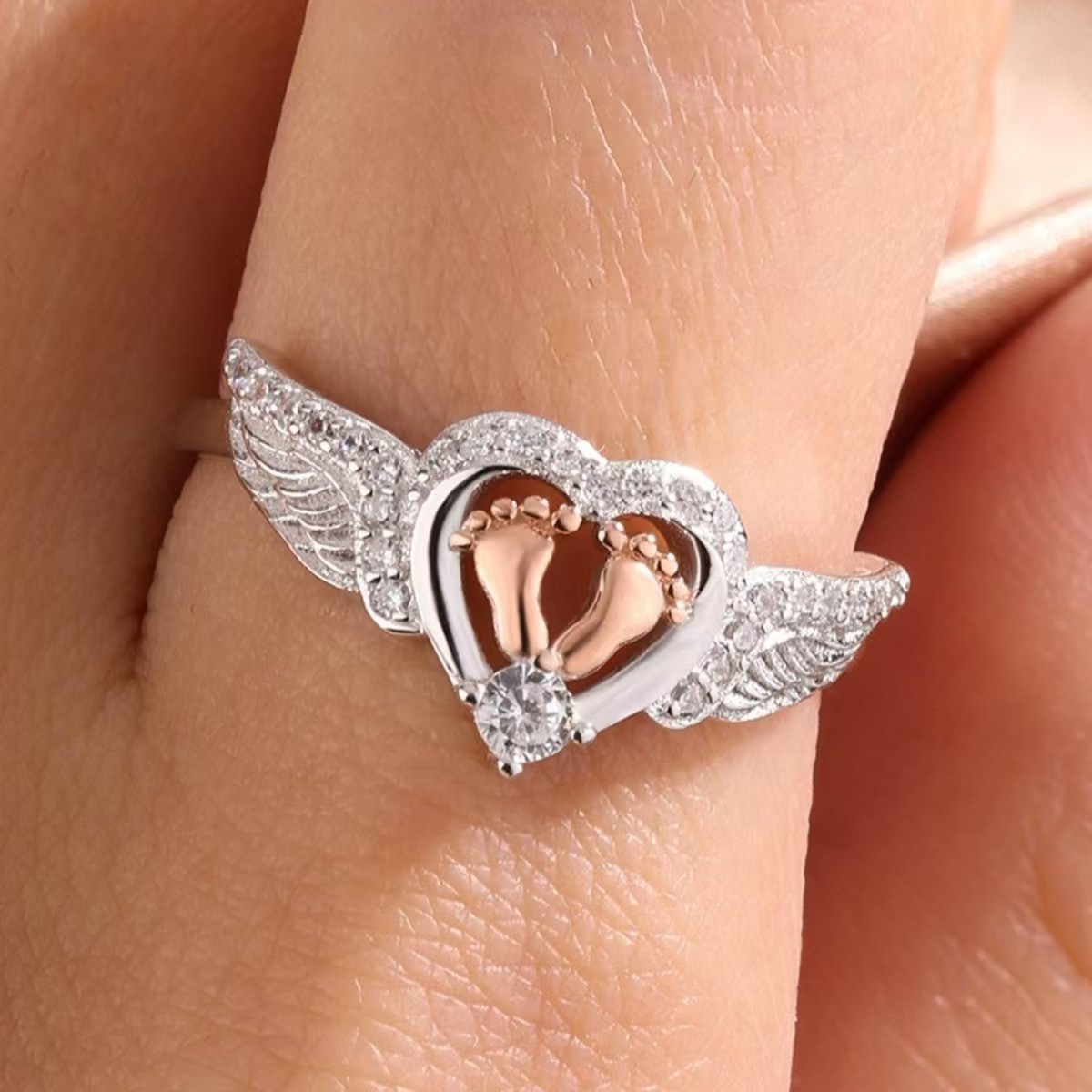 Heart Paw Wing Ring