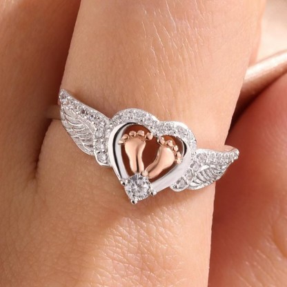 Heart Paw Wing Ring