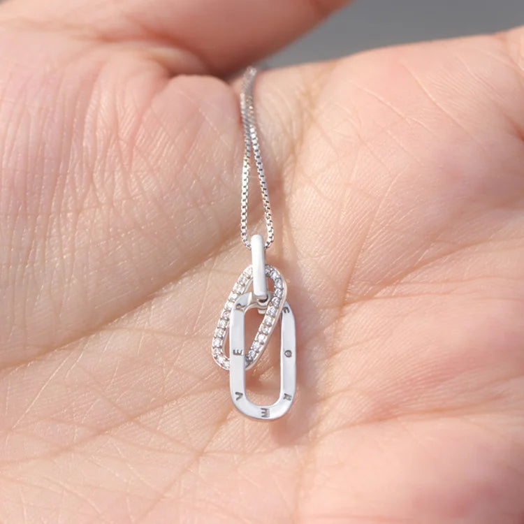 For Daughter - S925 We Are Forever Linked Together Circle Necklace