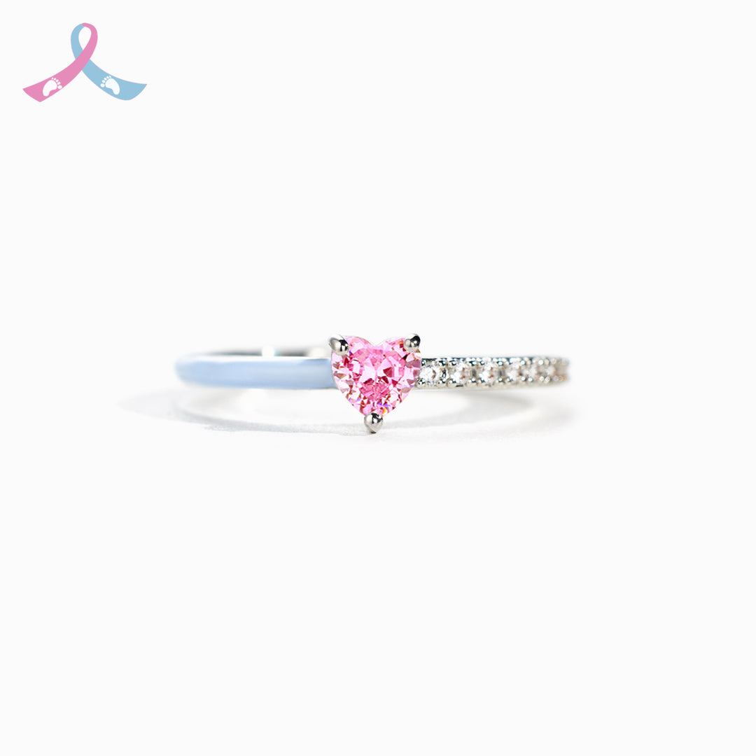 Mama Of An Angel Pink Heart Ring