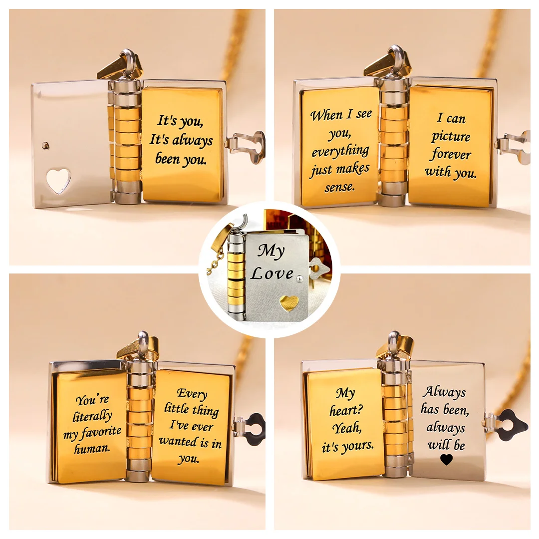 For Love - Book Necklace