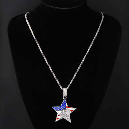 American Eagle US Flag Necklace
