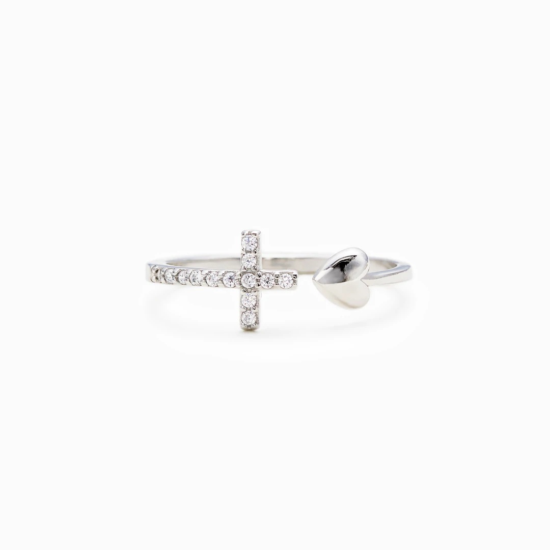 Heart And Cross Ring