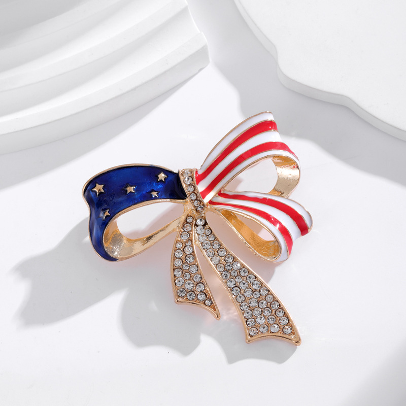 Bow Knot US Flag Pin