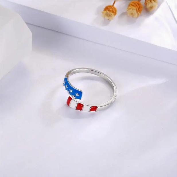 US Flag Open Ring