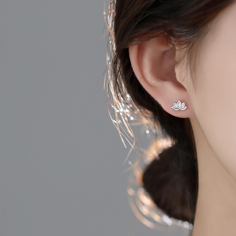 Dainty Lotus Earrings