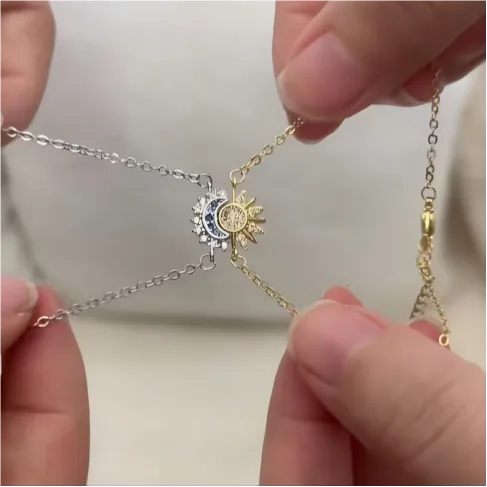 Moon and Sun Magnetic Bracelet Set