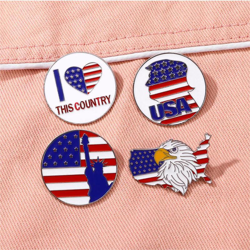 US Flag Circle Pin
