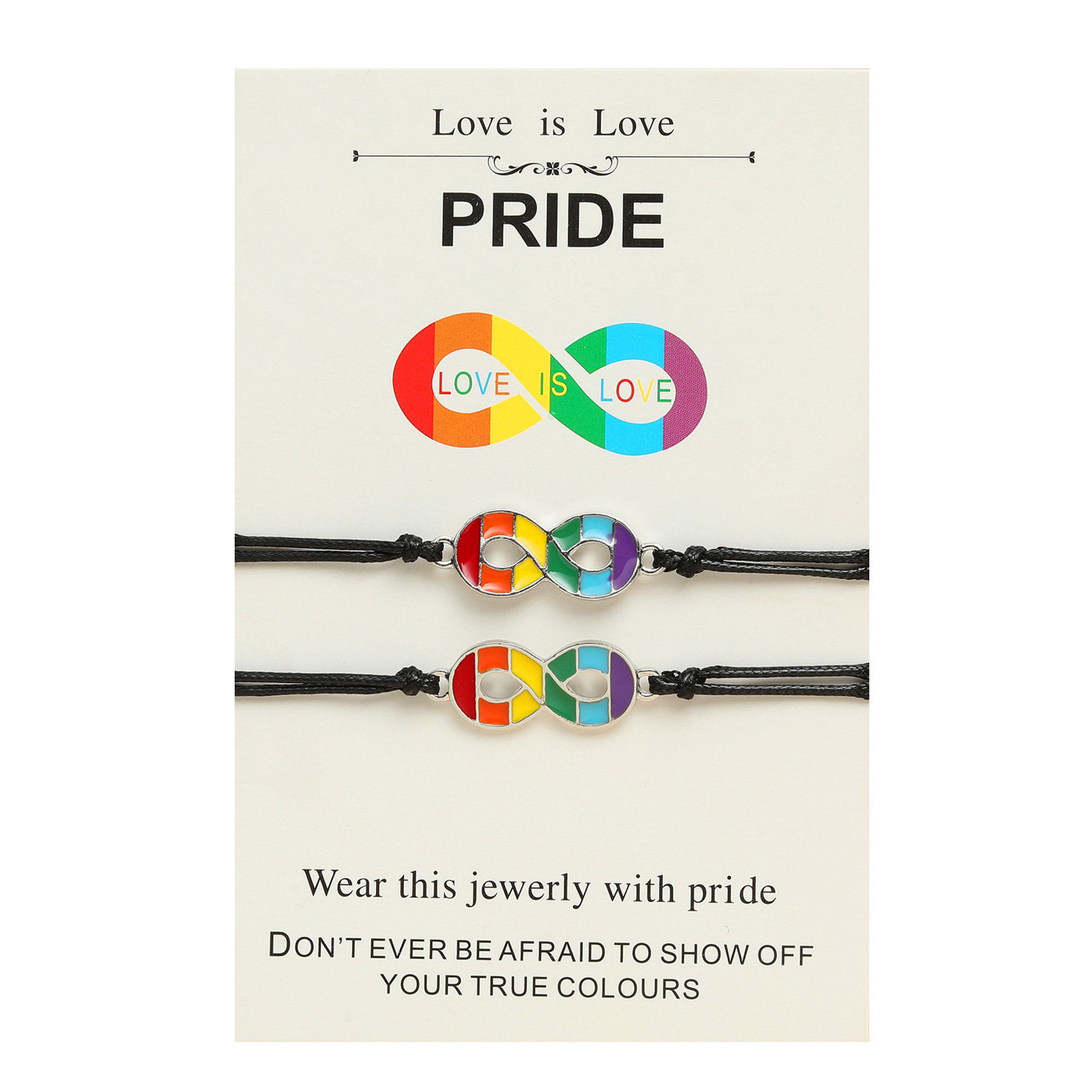 Infinity Love Rainbow Card Bracelet