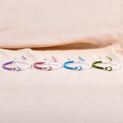 For Granddaughter - Forever Linked Together Handmade Braided Bracelet