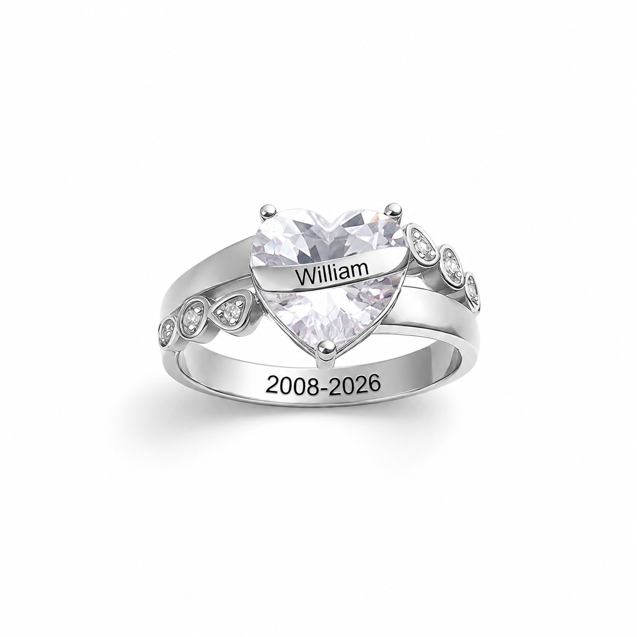 Personalized Memorial Birthstone And Name Years Ring