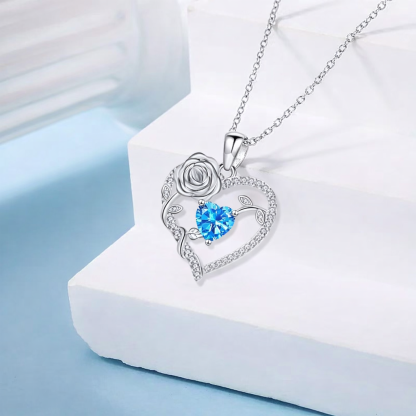 Custom Mother's Birthstone Heart Necklace