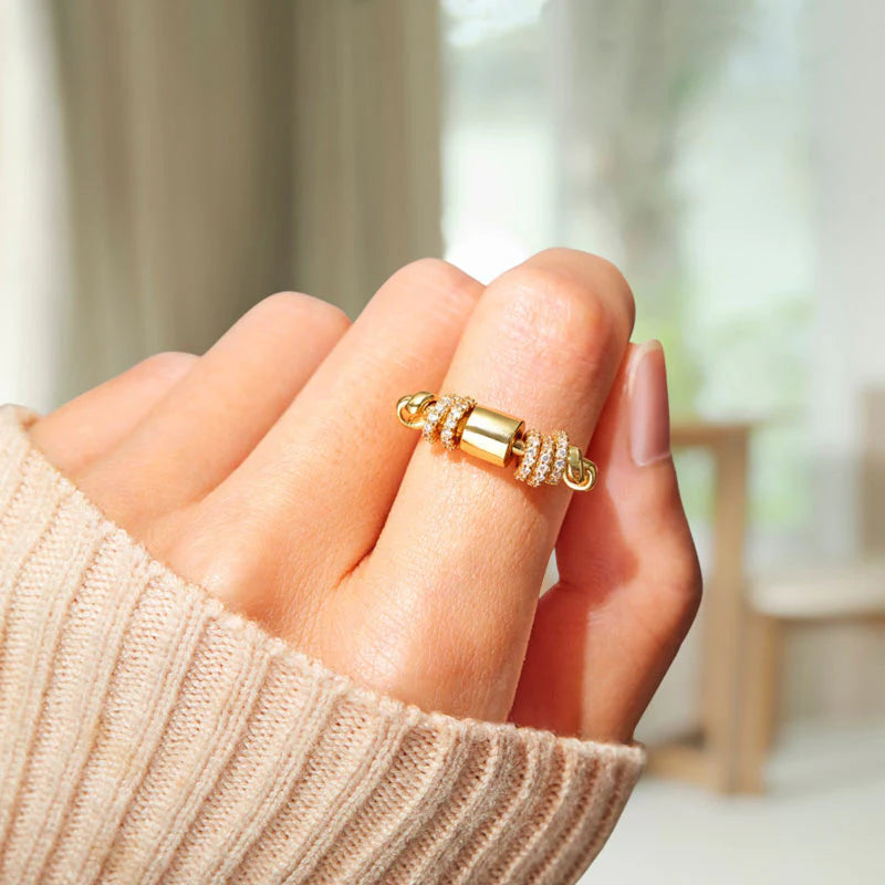 For Daughter - S925 Drive Away Your Anxiety Gold Beads Fidget Ring