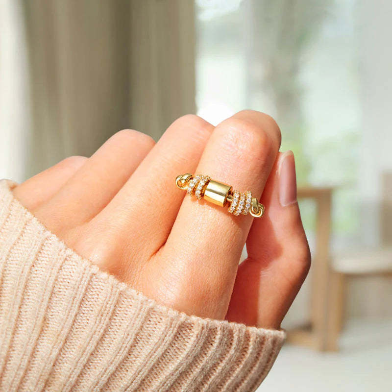 For Daughter - S925 Drive Away Your Anxiety Gold Beads Fidget Ring