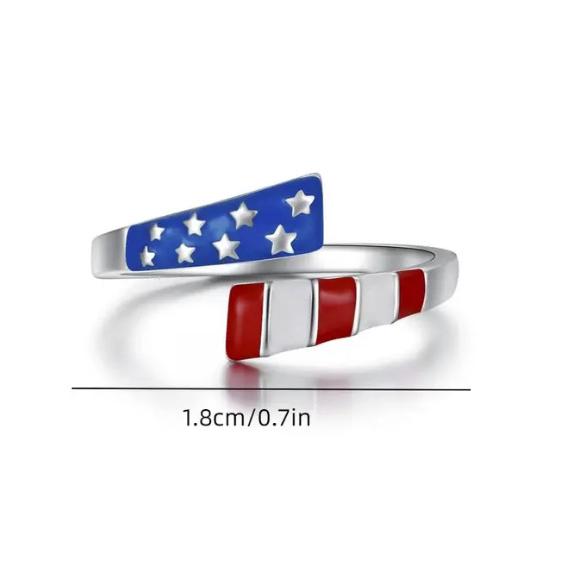 US Flag Open Ring