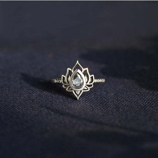 Beauty Can Come from Change Grow And Believe Lotus Ring