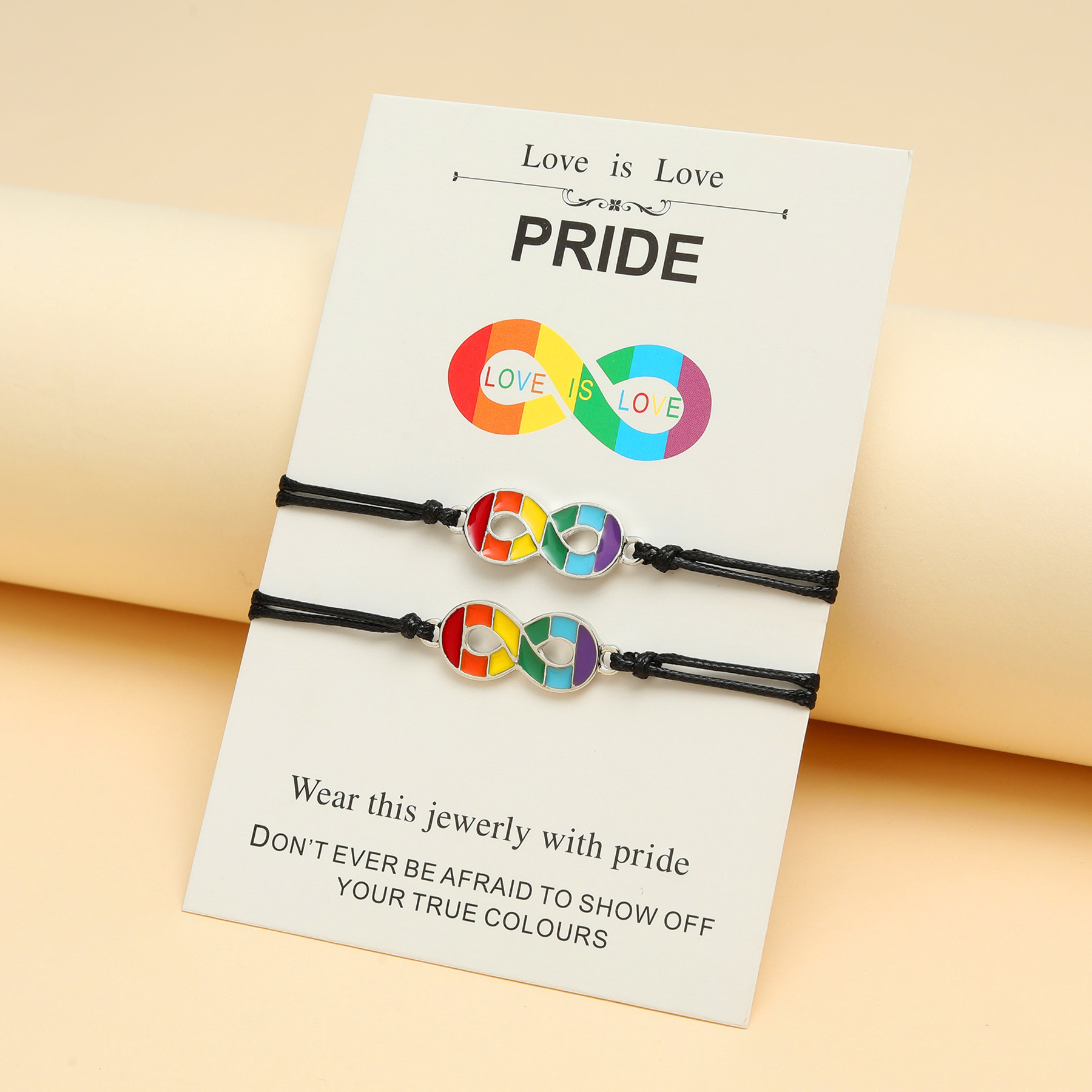Infinity Love Rainbow Card Bracelet