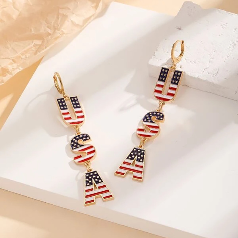 USA Letter Earrings