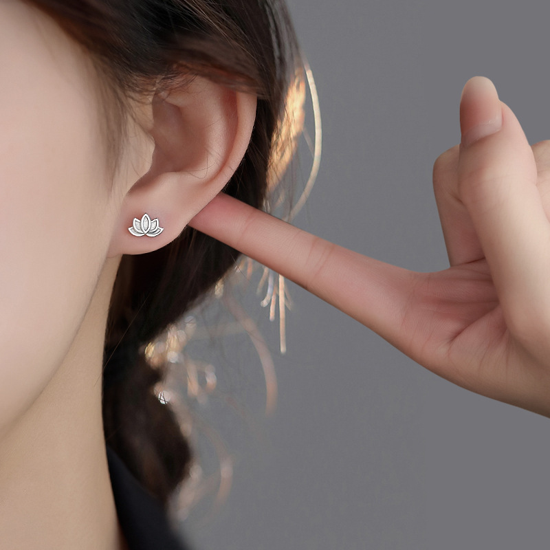 Dainty Lotus Earrings