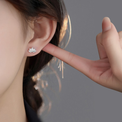 Dainty Lotus Earrings