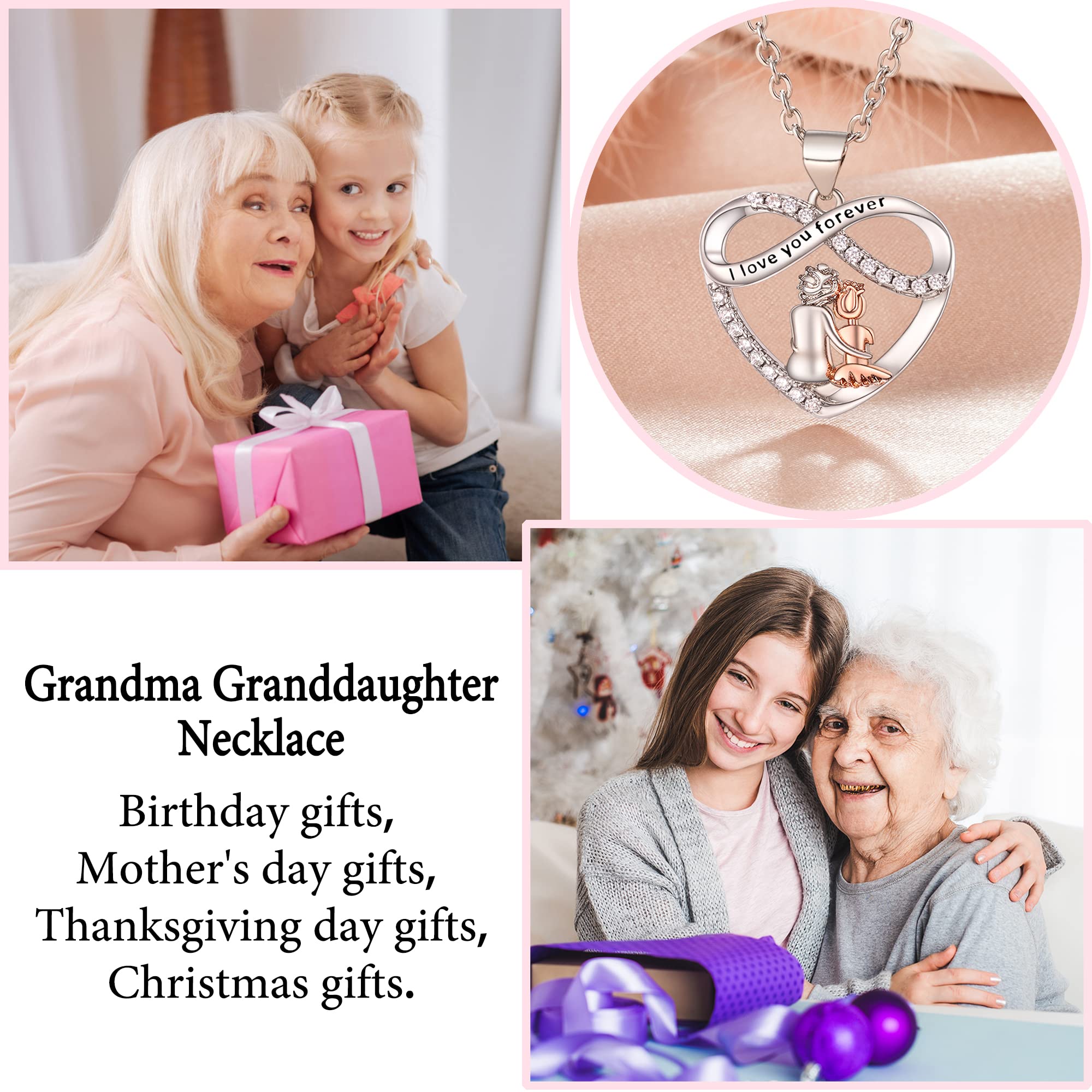 For Granddaughter - S925 You Will Always Have Me And I Will Always Have You Heart Necklace-37bracelet