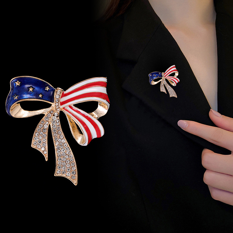 Bow Knot US Flag Pin