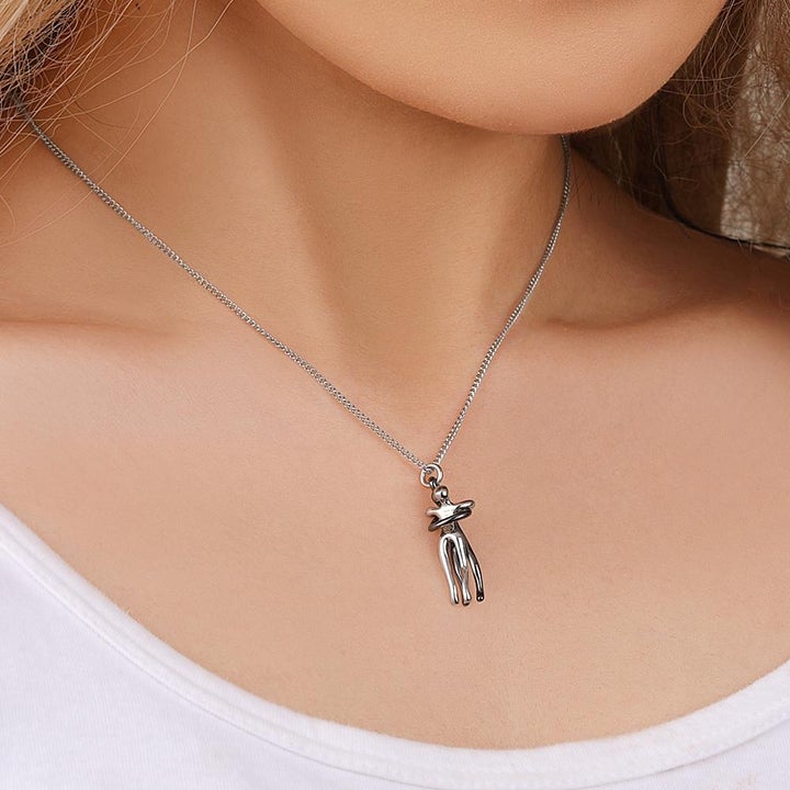 For Love - S925 The Things We Will Matter is I Had You & You Had Me Hug Couple Necklace
