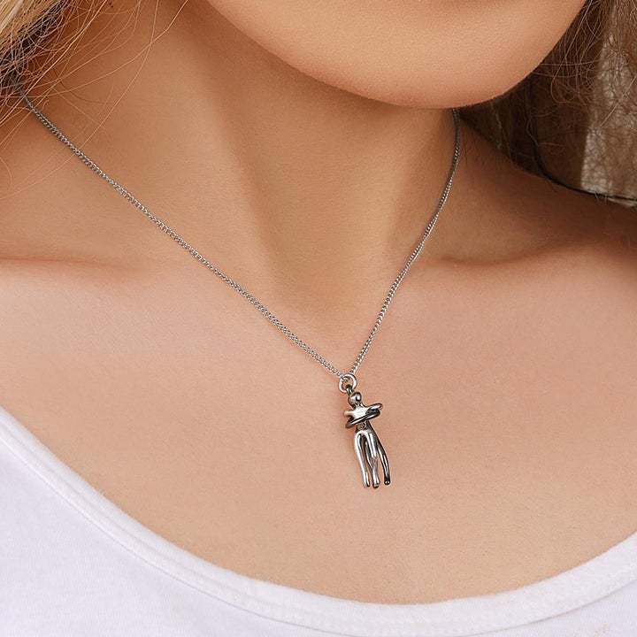For Love - S925 The Things We Will Matter is I Had You & You Had Me Hug Couple Necklace