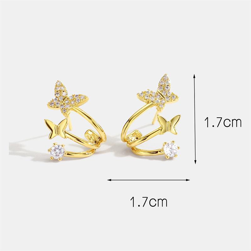 Butterfly Double Layer Earrings