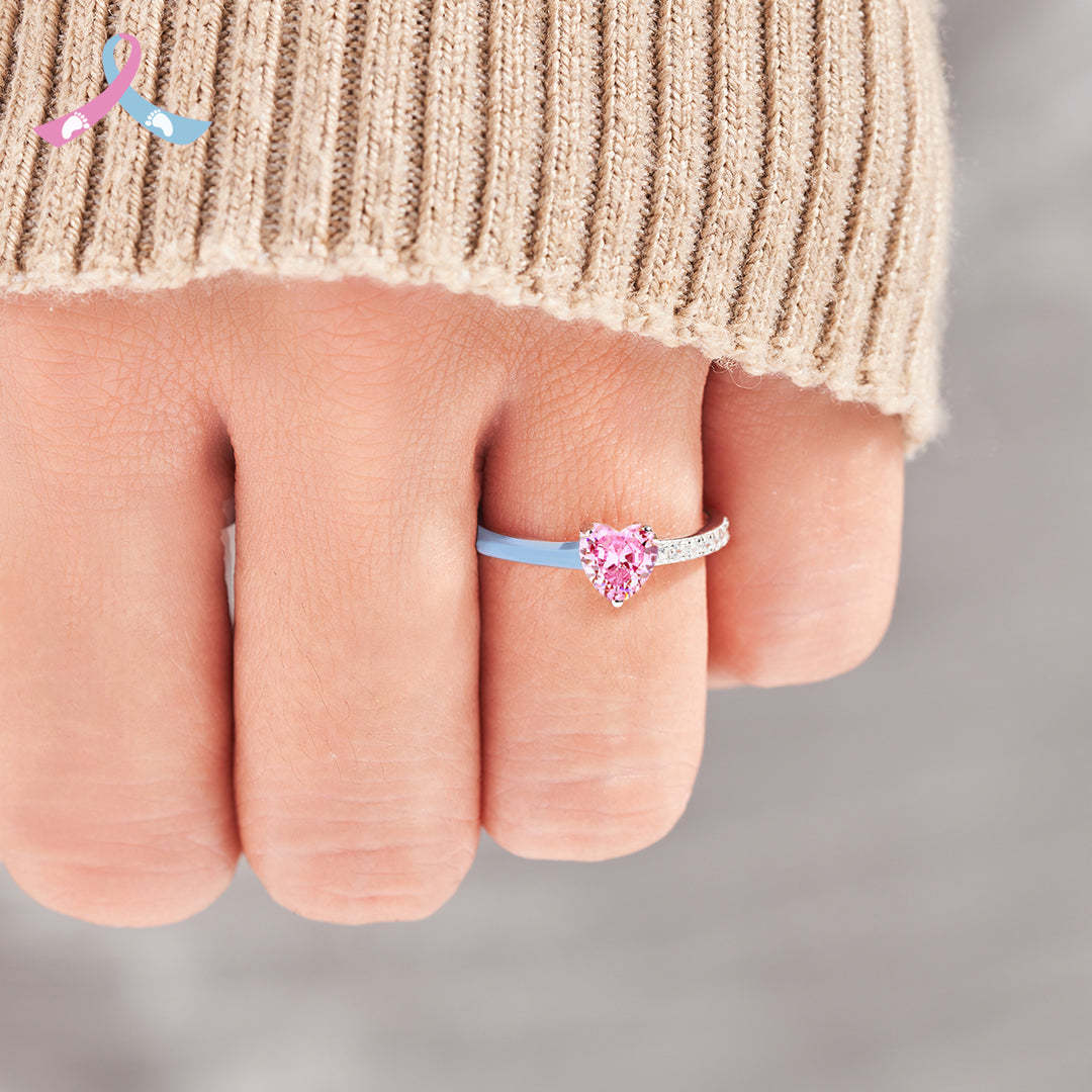Mama Of An Angel Pink Heart Ring