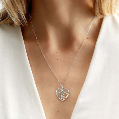 For Granddaughter - S925 You Will Always Have Me And I Will Always Have You Heart Necklace-37bracelet