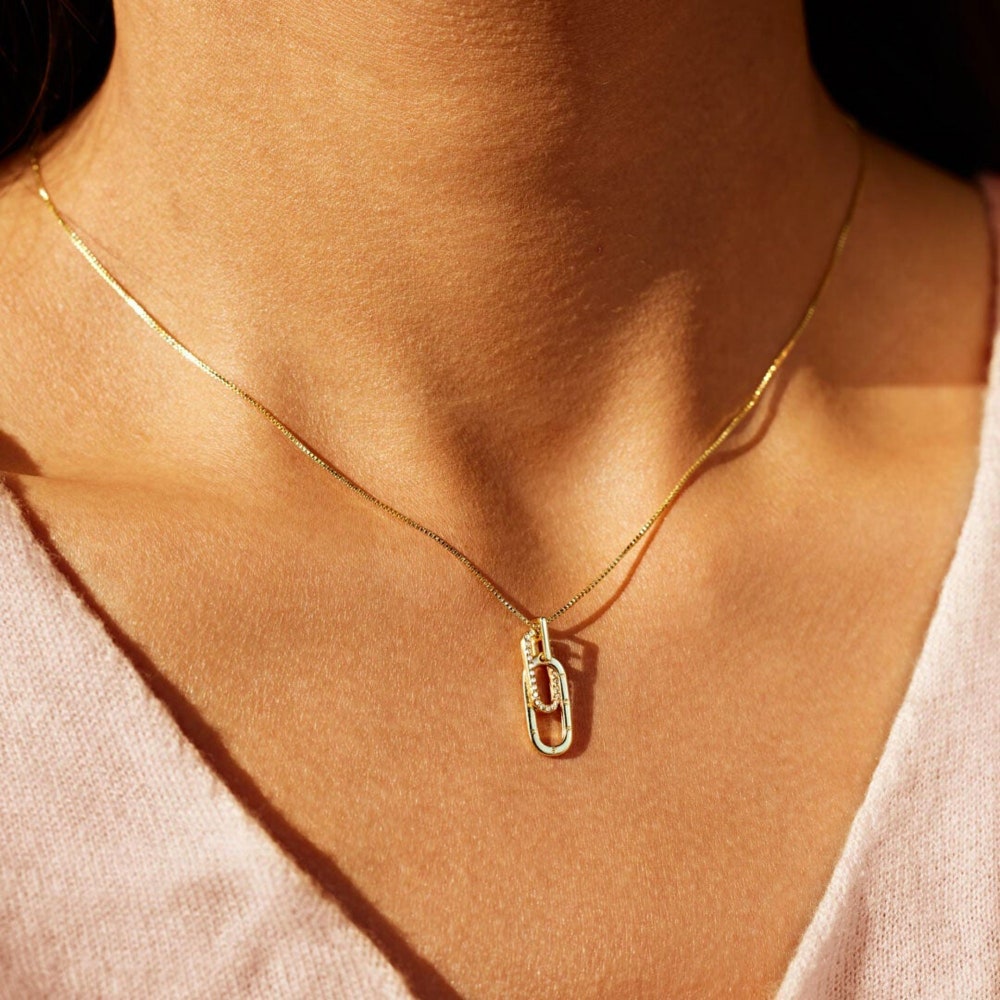 S925 Mother & Daughter Forever Linked Together Necklace - Silver