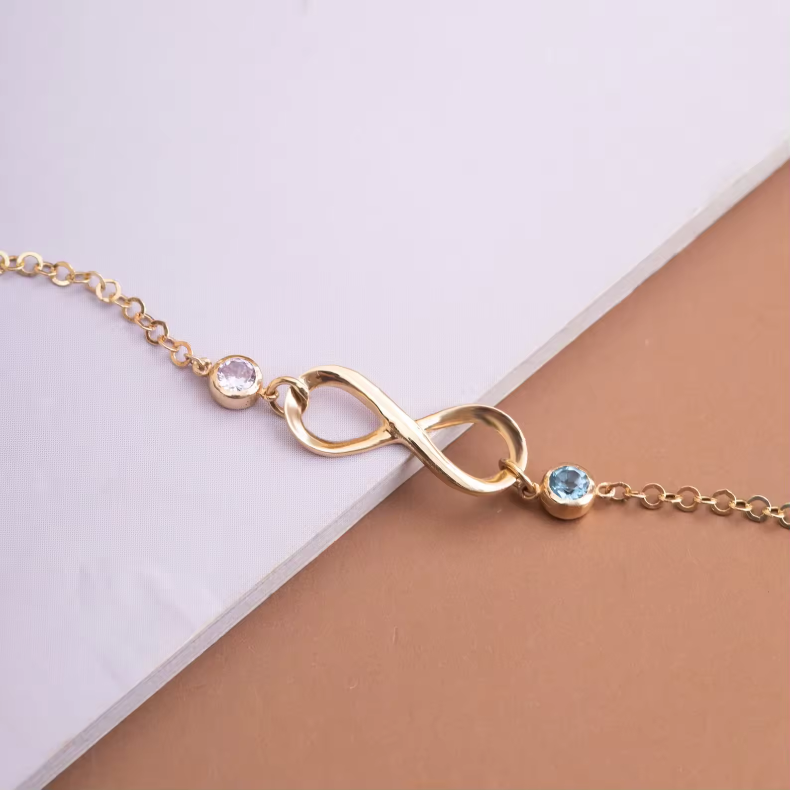 Mother & Daughter Forever Linked Together Infinite Custom Birthstones Bracelet