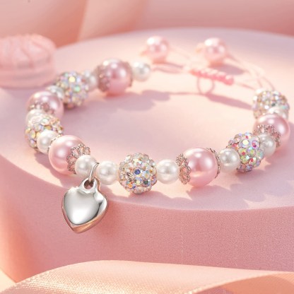 For Granddaughter - Grandmother And Granddaughter A Link That Can Never Be Undone Heart-shaped Pendant Pearl Bracelet