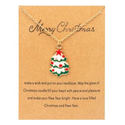 Christmas Tree Card Necklace